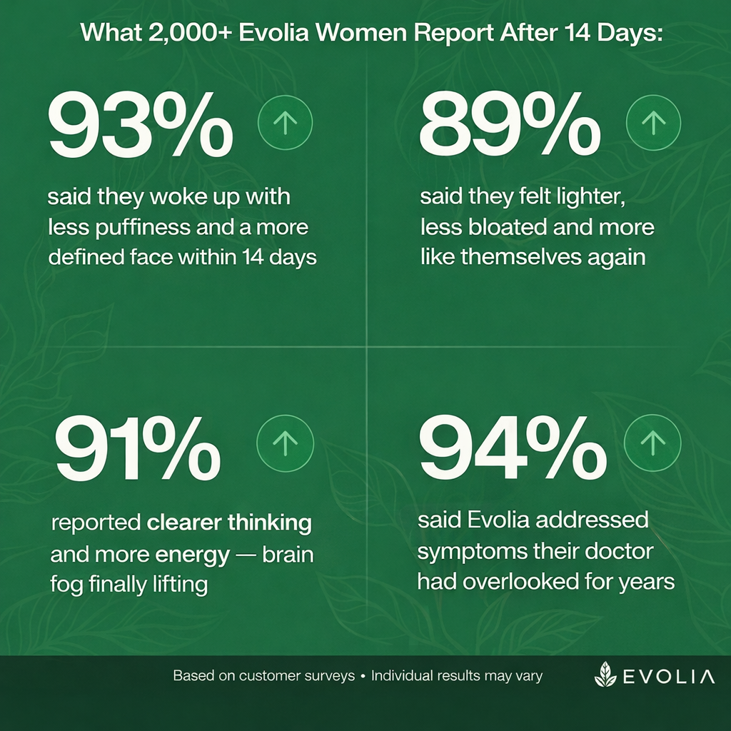 93% of women report: Waking up lighter, de-puffed & finally feeling like themselves again — in 14 days or less
