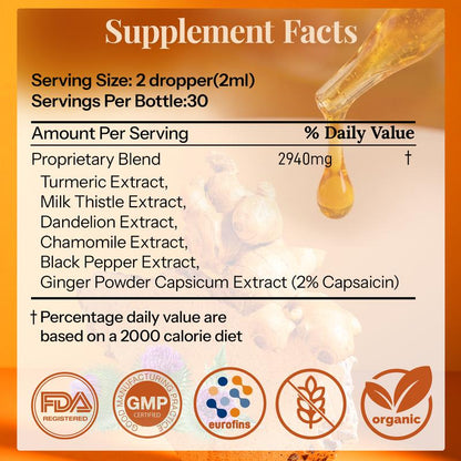 Turmeric Curcumin & Milk Thistle Liquid Drops